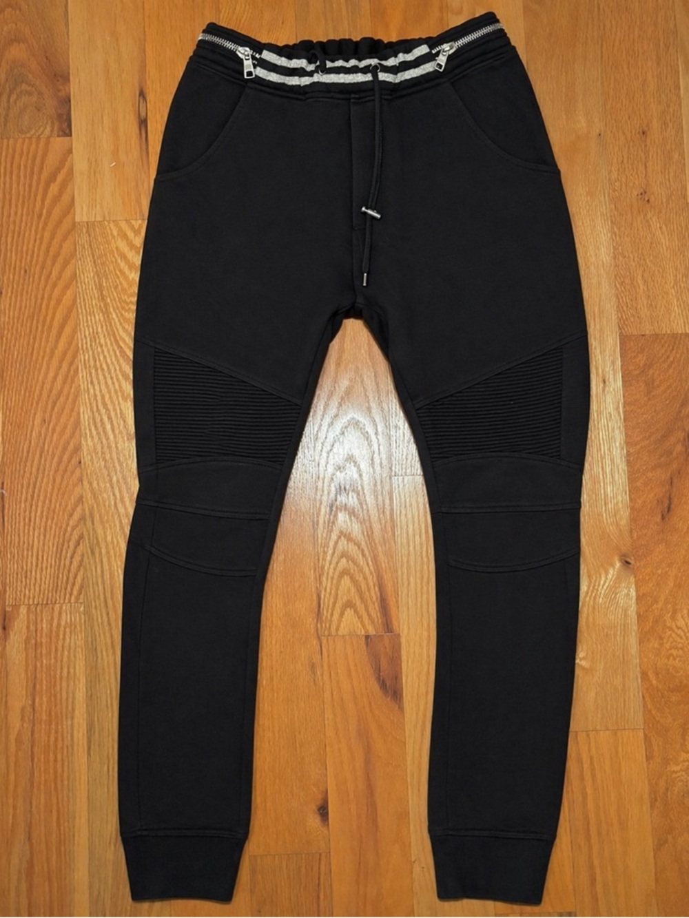 Balmain Black Gold Moto Joggers🔥